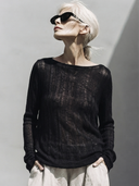 Women's Premium Vintage-Style Casual Knit Crew-Neck Long-Sleeve T-Shirt ZMZ2392G2ZYY