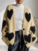 Women's Classic Casual Loose-Fit Heart Jacquard Single-Breasted Knit Cardigan ZMZ2974I3ZYY