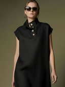 Women's Premium Minimalist Henley Neck Herringbone Linen Maxi Dress ZMZ2704A9K