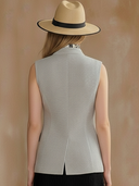 Women's Premium Old-money Style Textured Blended Fabric Vest ZMZ3067A9K