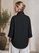 Women's Vintage-Style Casual Twill Stand Collar And Asymmetric Front Closure Jacket ZMZ2146H4ZYY