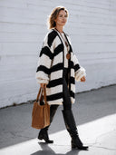 Women's Classic Color-Block Striped Open-Front Knit Cardigan ZMZ3028I8SWL