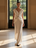 Women's French-style Elegant Lyocell Blend T-shirt And Skirt Set ZMZ2951A4K