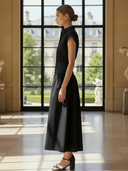 Women's High-end Old-money Style Pure Cotton Short Sleeve Maxi Dress ZMZ1129B7K