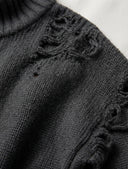 Women's Retro Casual Loose Cotton Yarn Ripped Frayed Edge Western Style Pullover Long-Sleeved Sweater ZMZ1858I5ZJY