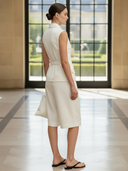 Women's Minimalist Commuter Cotton-blend Vest And Bermuda Shorts Set ZMZ3031A7K