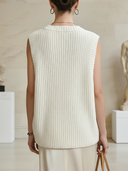 Women's French Elegance Cotton Yarn Knitted Vest & Silk-Like Skirt Set ZMZ2636B3P