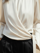 Women's Commuter Style Cupro-blend Pullover Shirt And Pants Set ZMZ2047A6K