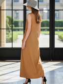Women's High-end Minimalist Lyocell Blend Sleeveless Maxi Dress ZMZ1442B8K