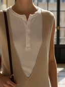 Women's Italian-style Romantic Cotton Blend Tank Top And Knitted Sleeveless Maxi Dress Set ZMZ0447B0K