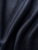 Women's Vintage Navy Blue Satin Maxi Dress With A Zip-up Stand Collar And Three-quarter Sleeves ZMZ0808G0SWL
