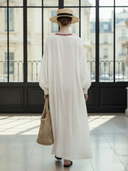 Women's Old-money Style Embroidered Cotton And Linen Long-sleeved Maxi Dress ZMZ0692B7K