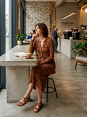 Women's Slim-Fit Plaid Knit Midi Dress ZMZ0431H9XT
