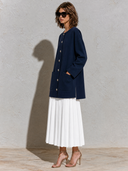 Women's Casual Round-Neck Jacket And Skirt Two-Piece Set ZMZ2750G7XT