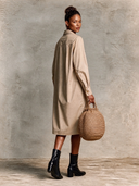 Women's Workwear Style Cotton Tie-up Midi Dress ZMZ2005H3XT