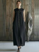 Women's Minimalist Casual Embroidered Pure Cotton Sleeveless Loose Maxi Dress ZMZ0311B2K