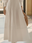 Women's Minimalist Old-Money Style Pure Cotton Long-sleeved Maxi Dress ZMZ1025B7K