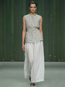 Women's Premium Old Money Style Cotton-linen Blend Vest And Tencel Blend Skirt Set ZMZ0278B1K