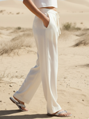 Women's Casual Cotton And Linen Blend Trousers ZMZ1953A3K