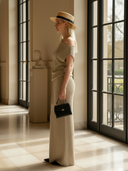 Women's French-style Elegant Vacation Knit T-shirt And Skirt Set ZMZ0490B3K