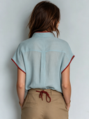Women's Retro Casual Cotton Linen Color Block Sleeveless Shirt ZMZ2561F2ZJY