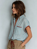 Women's Retro Casual Cotton Linen Color Block Sleeveless Shirt ZMZ2561F2ZJY