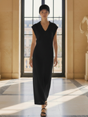 Women's French-style Elegant Knitted Sleeveless Maxi Dress ZMZ0459B0K