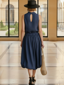 Women's Fashion Old Money Style Lyocell Sleeveless Tank Top And Elastic Waist Skirt Set ZMZ1217B9K