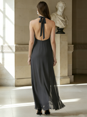 Women's French Elegant Ruffle Chiffon Casual Maxi Dress ZMZ2860B8P