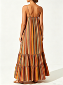 Women's Vacation Rainbow-Print A-Line Spaghetti-Strap Maxi Dress ZMZ1663D9XT