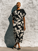 Women's Casual Round-Neck Printed Short-Sleeve Maxi Dress ZMZ1688D1XT