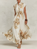 Women's Romantic Floral-Print Pleated Maxi Dress ZMZ2252D8XT