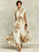 Women's Romantic Floral-Print Pleated Maxi Dress ZMZ2252D8XT