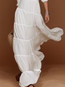 Women's Vacation Solid-Color V-Neck Long-Sleeve Maxi Dress ZMZ2440D9XT