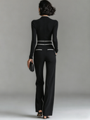 Women's Color-Block Slim-Fit Long-Sleeve Jumpsuit ZMZ2434D9XT