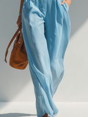 Women's Solid-Color Collared Long-Sleeve Jumpsuit (Belt Not Included) ZMZ2878D9XT