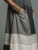 Women's Linen-Blend Color Block Striped Sleeveless Maxi Dress With Pockets ZMZ3041D9YZH