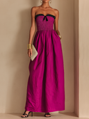 Women's Premium Minimalist Cotton-Blend Shirred Strapless Maxi Dress ZMZ0637E6ZYY