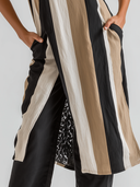Women's Casual Striped Patchwork Lace Sleeveless Mini Dress ZMZ0923E1XT