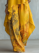 Women's Elegant Casual Rayon Floral-Print Trousers ZMZ0923E8YZH