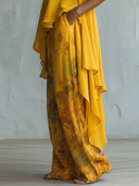 Women's Elegant Casual Rayon Floral-Print Trousers ZMZ0923E8YZH