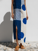 Women's Casual Retro Cotton-Linen Printed With Round Neck Sleeveless Maxi Dress ZMZ1257E8ZYY