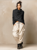 Women's Retro Casual Street Sports Cotton Long-Sleeved Top And Pants Set ZMZ1305E2ZJY