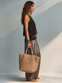 Women's Edgy Sleeveless Paneled Top And Wide-Leg Pants Set ZMZ1422E4SWL