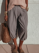 Women's Casual Effortless Bohemian Style Linen-Cotton & Knit Two-Piece Set ZMZ1505E2YZH