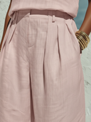 Women's Casual Vacation Style Linen-Cotton Blend Sleeveless Two-Piece Set ZMZ1860E8YZH