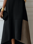 Women's Elegant Paneled Crew-Neck Sleeveless Midi Dress ZMZ1994E1XT