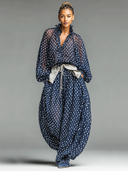 Women's Retro Casual Chiffon Loose Long-Sleeved Top And Pants Set ZMZ1915E5ZJY