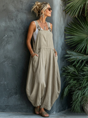 Women's Vintage Cotton-Linen Loose Wide-Leg Overalls ZMZ1944E0SWL