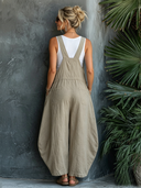 Women's Vintage Cotton-Linen Loose Wide-Leg Overalls ZMZ1944E0SWL